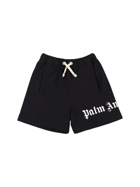 Palm Angels   Logo cotton sweat shorts 