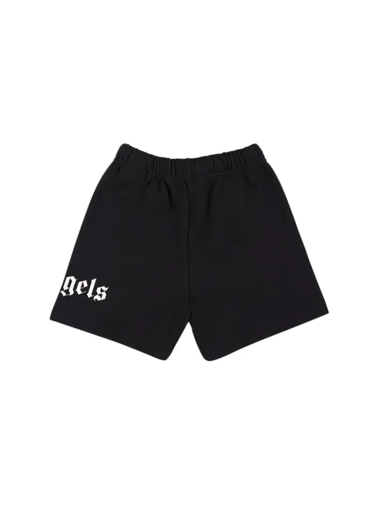 Palm Angels   Logo cotton sweat shorts 