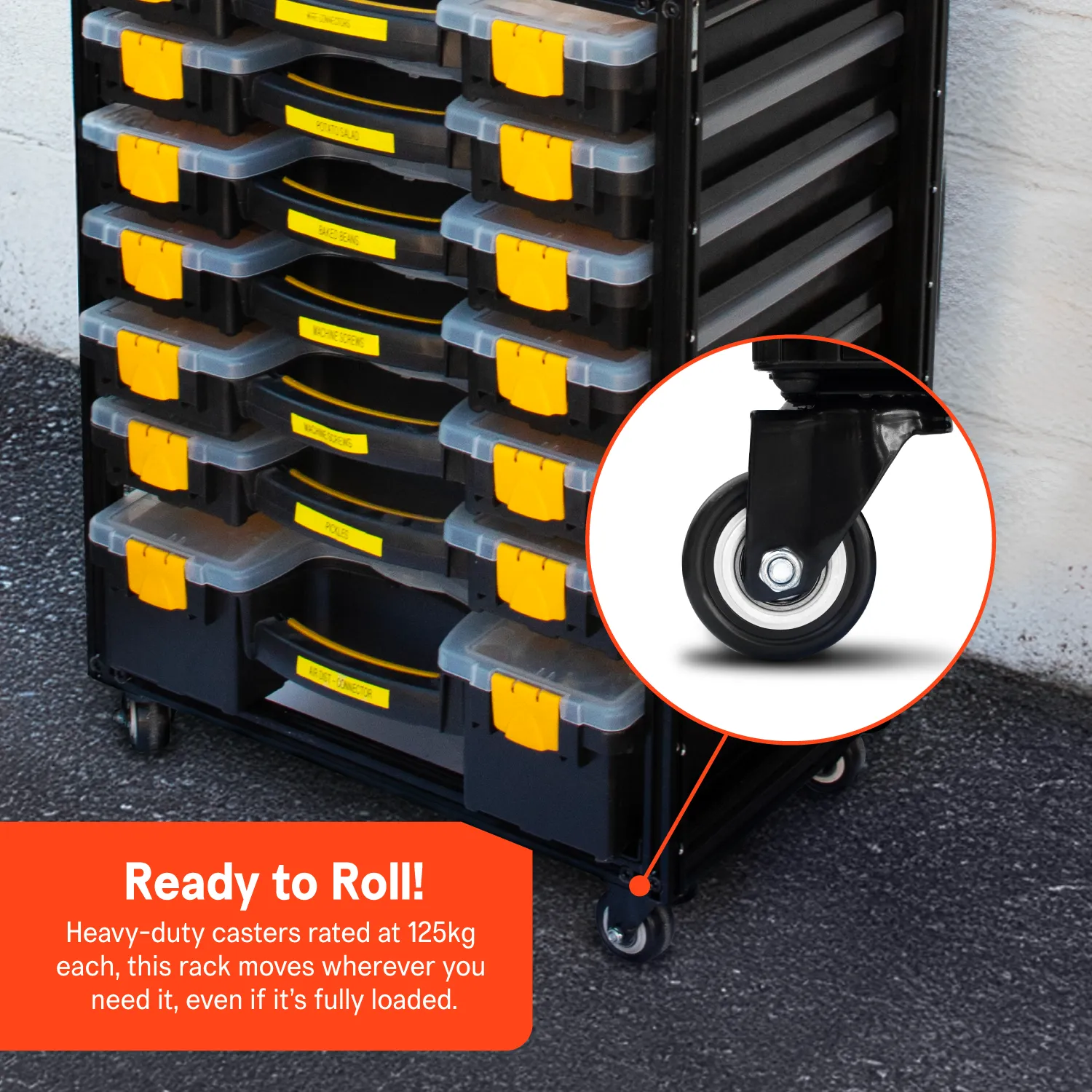 Parts Bin Organizer Rack