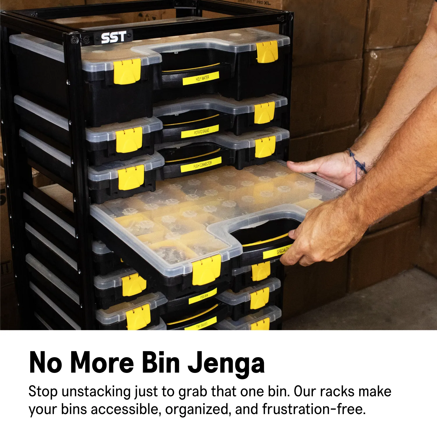 Parts Bin Organizer Rack