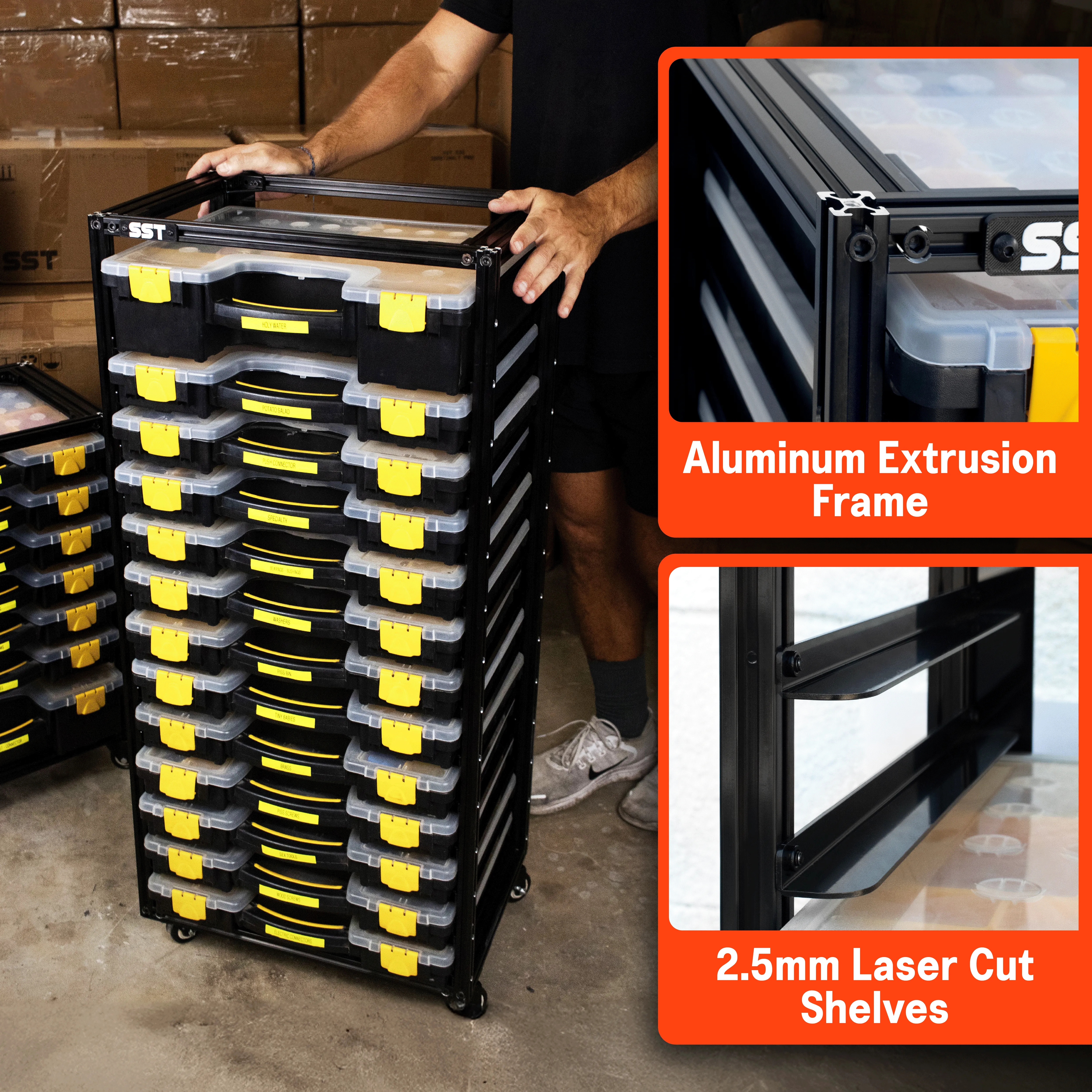 Parts Bin Organizer Rack