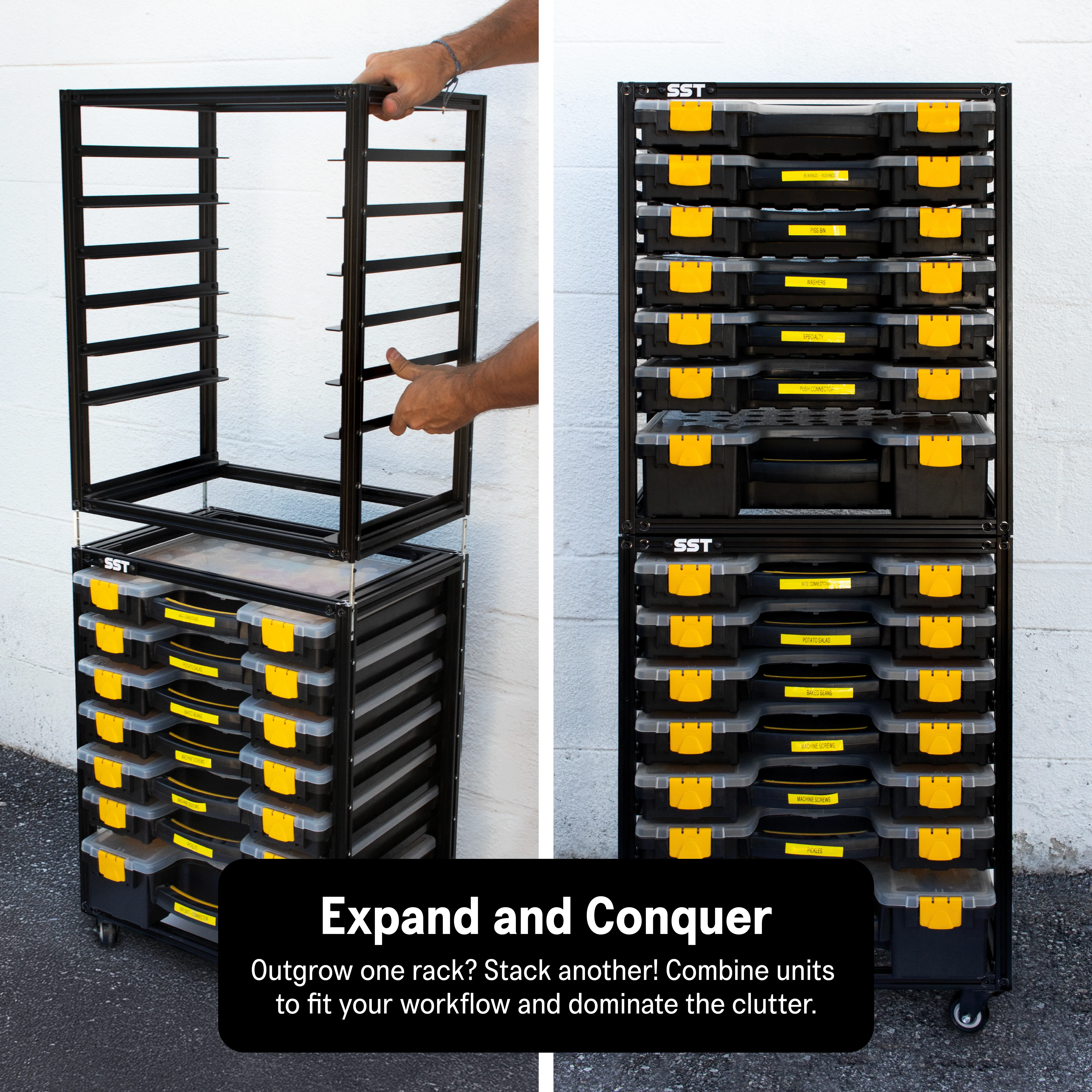 Parts Bin Organizer Rack