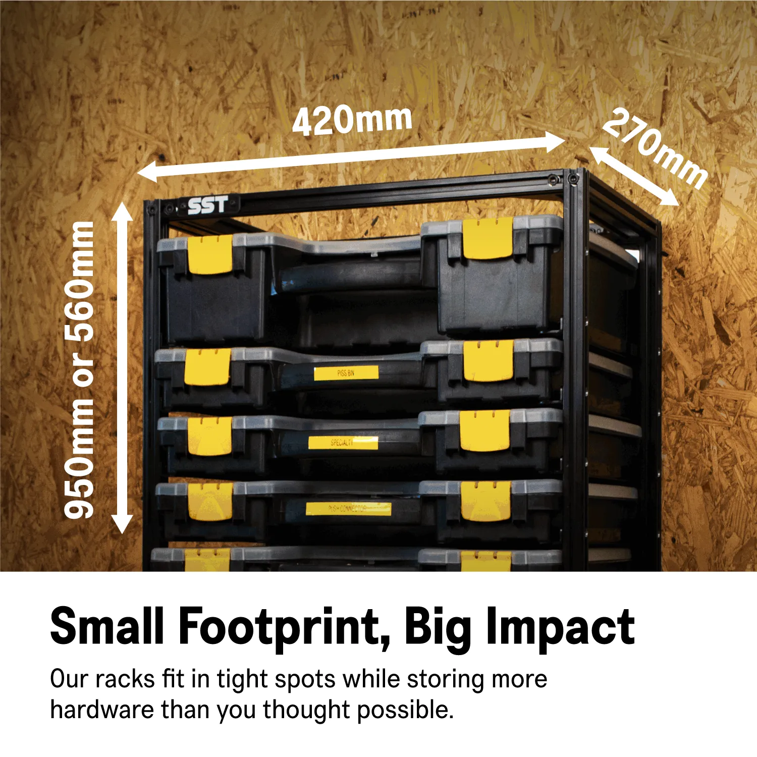 Parts Bin Organizer Rack