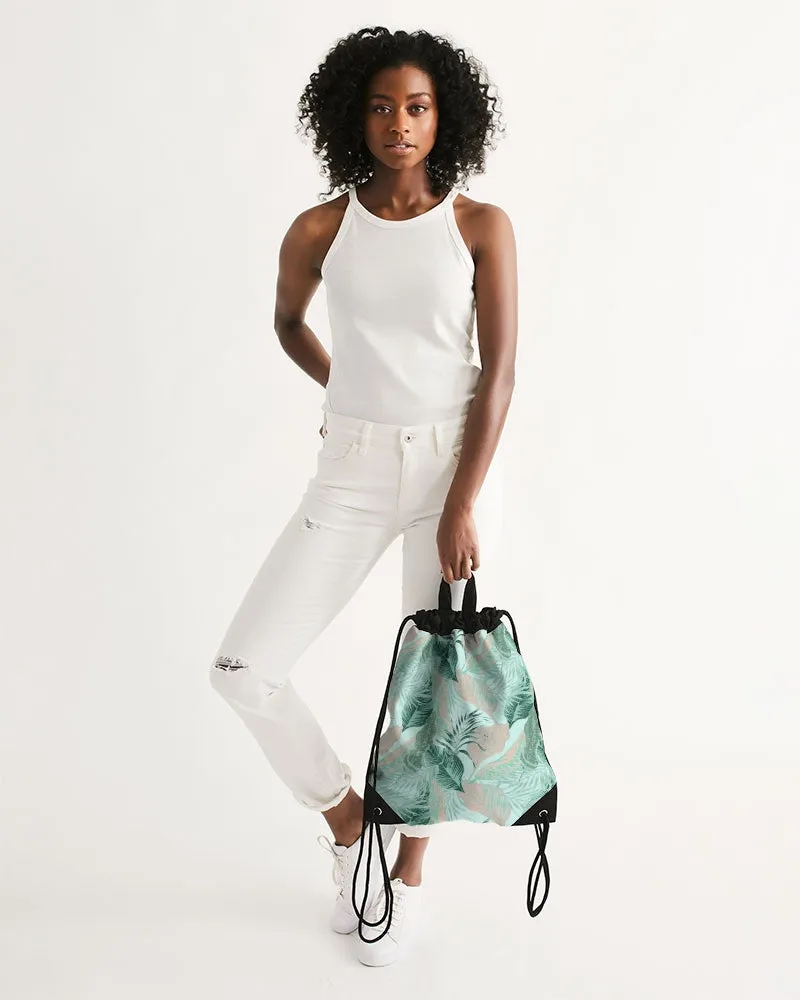 Pastel Foliage Canvas Drawstring Bag
