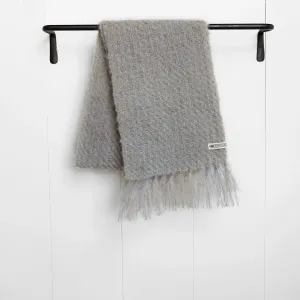 Pebble Gray Handwoven Mohair Scarf