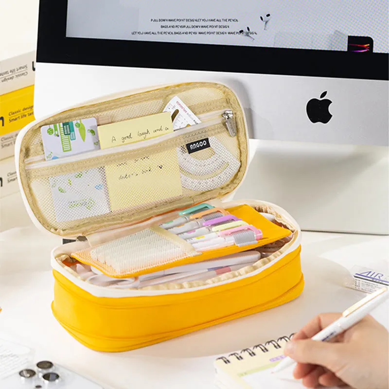 Pencil Case For Study Color Matching Large Capacity Pencil Bag