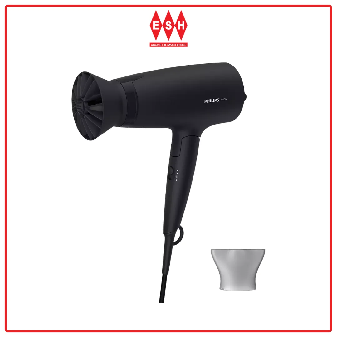 Philips BHD308 1600W Series 3000 ThermoProtect Attachment Foldable Hair Dryer
