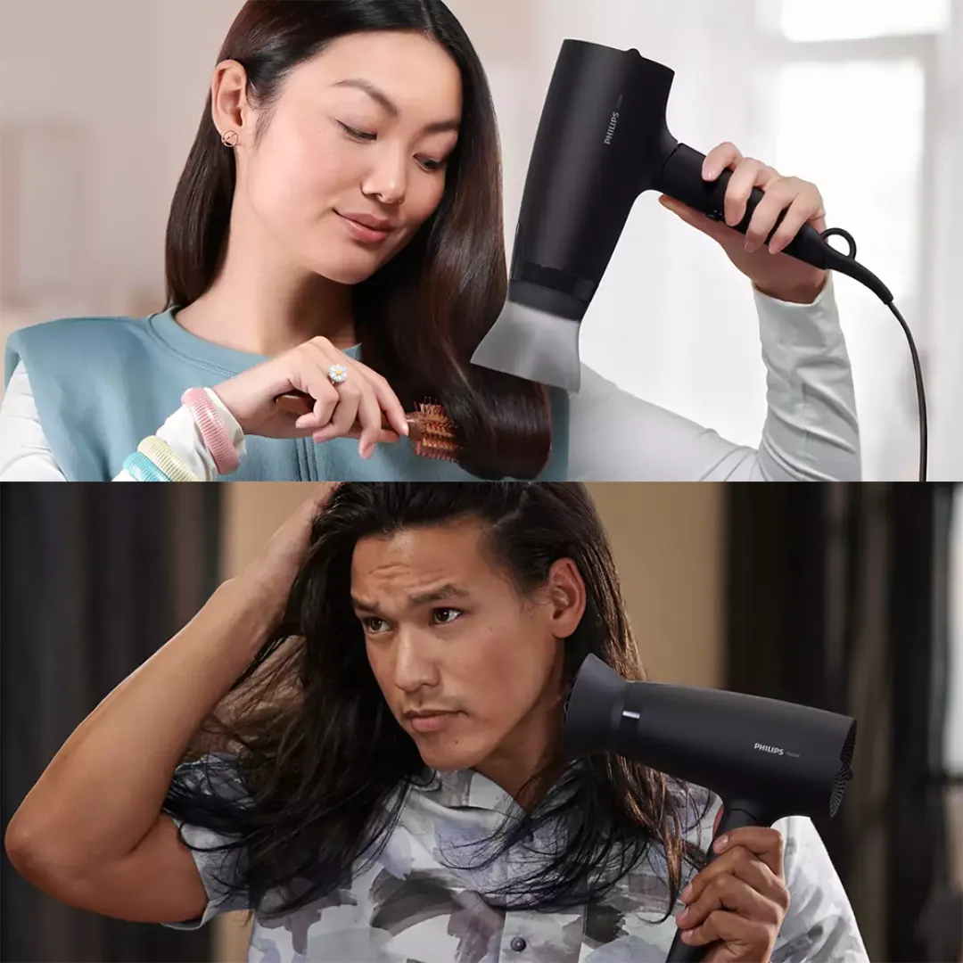 Philips BHD308 1600W Series 3000 ThermoProtect Attachment Foldable Hair Dryer