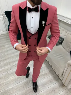 Pink Slim Fit Groom Wedding Tuxedo Suit for Men | GentWith
