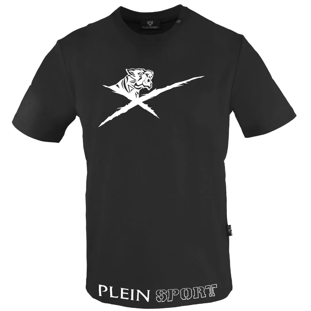 Plein Sport Large Striking Logo Black T Shirt