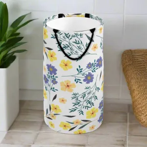 Purple & Yellow Floral Foldable laundry Basket