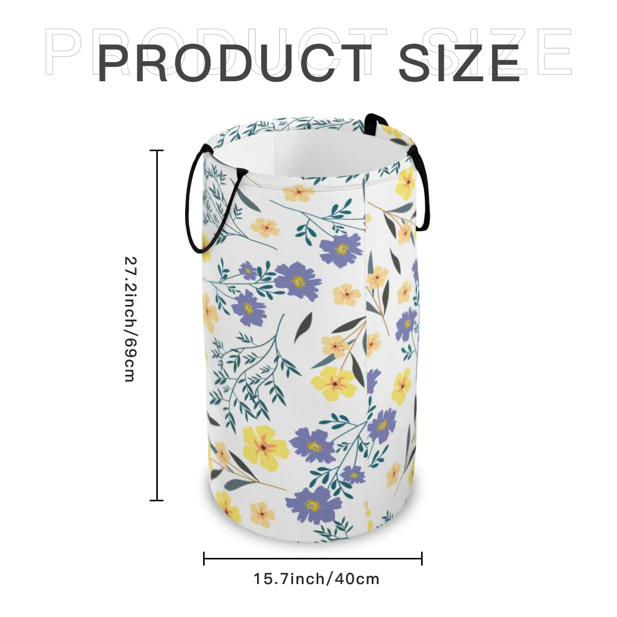 Purple & Yellow Floral Foldable laundry Basket