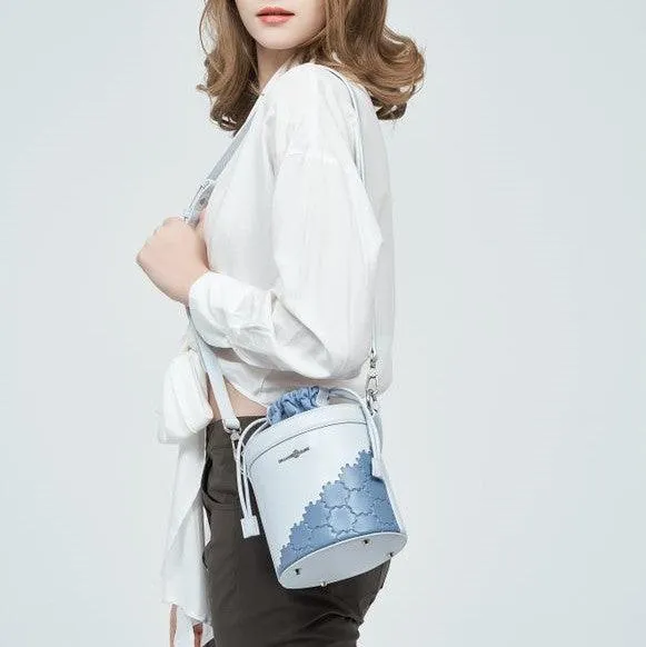 Quilted Impressions Bucket Bag - Sky Blue/ Blue Shadow