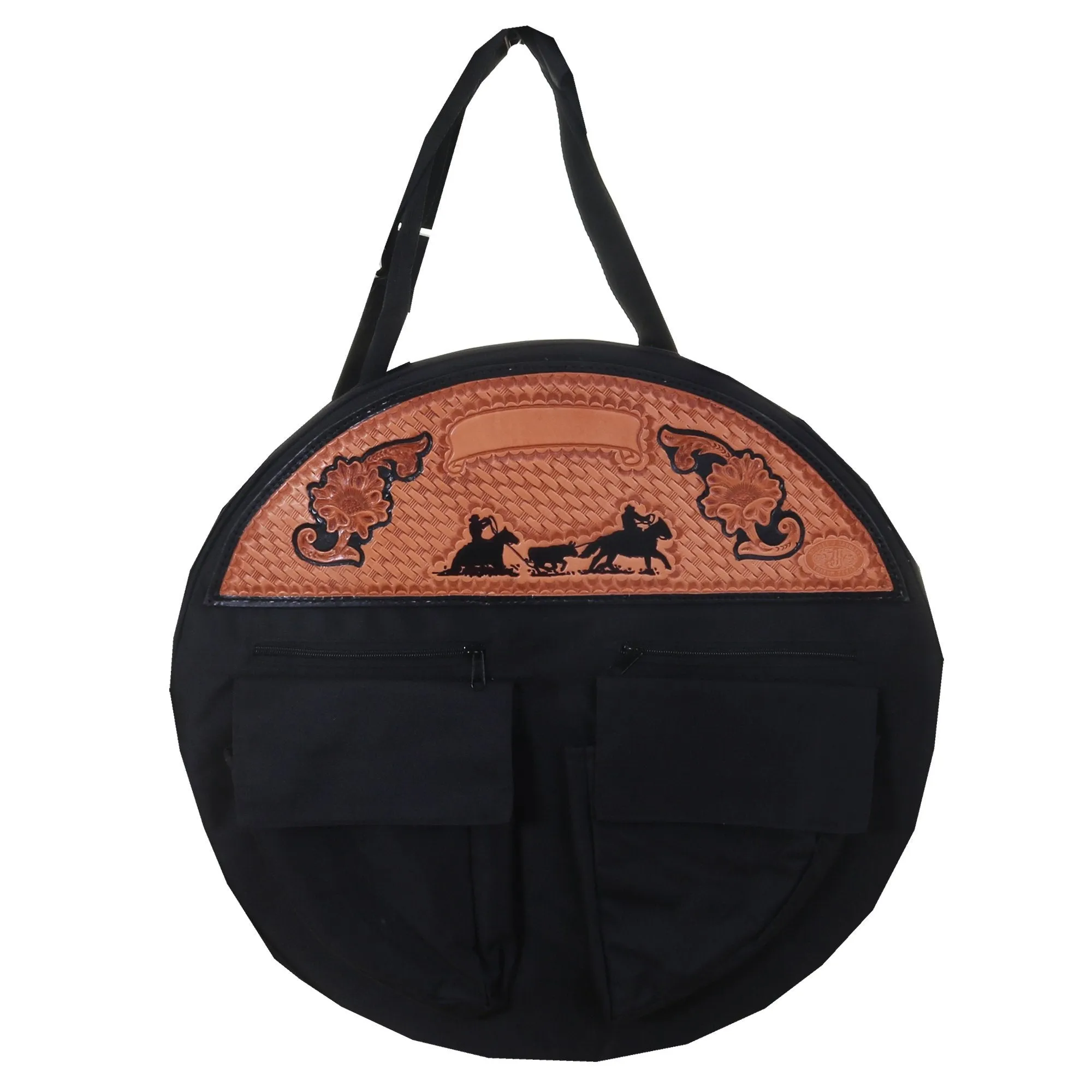 RB25 - Natural Tooled Plaque Rope Bag