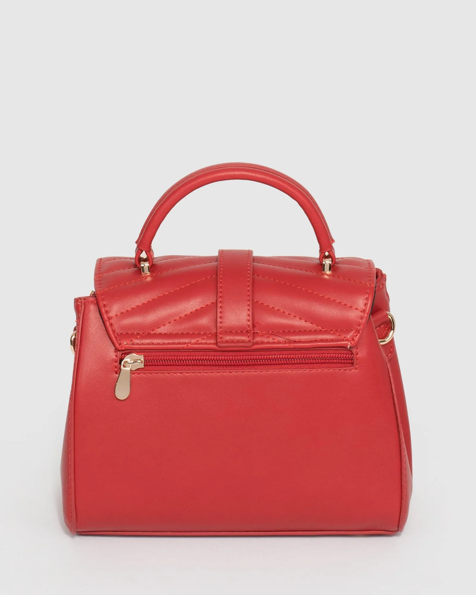 Red Alix Lock Top Handle Bag