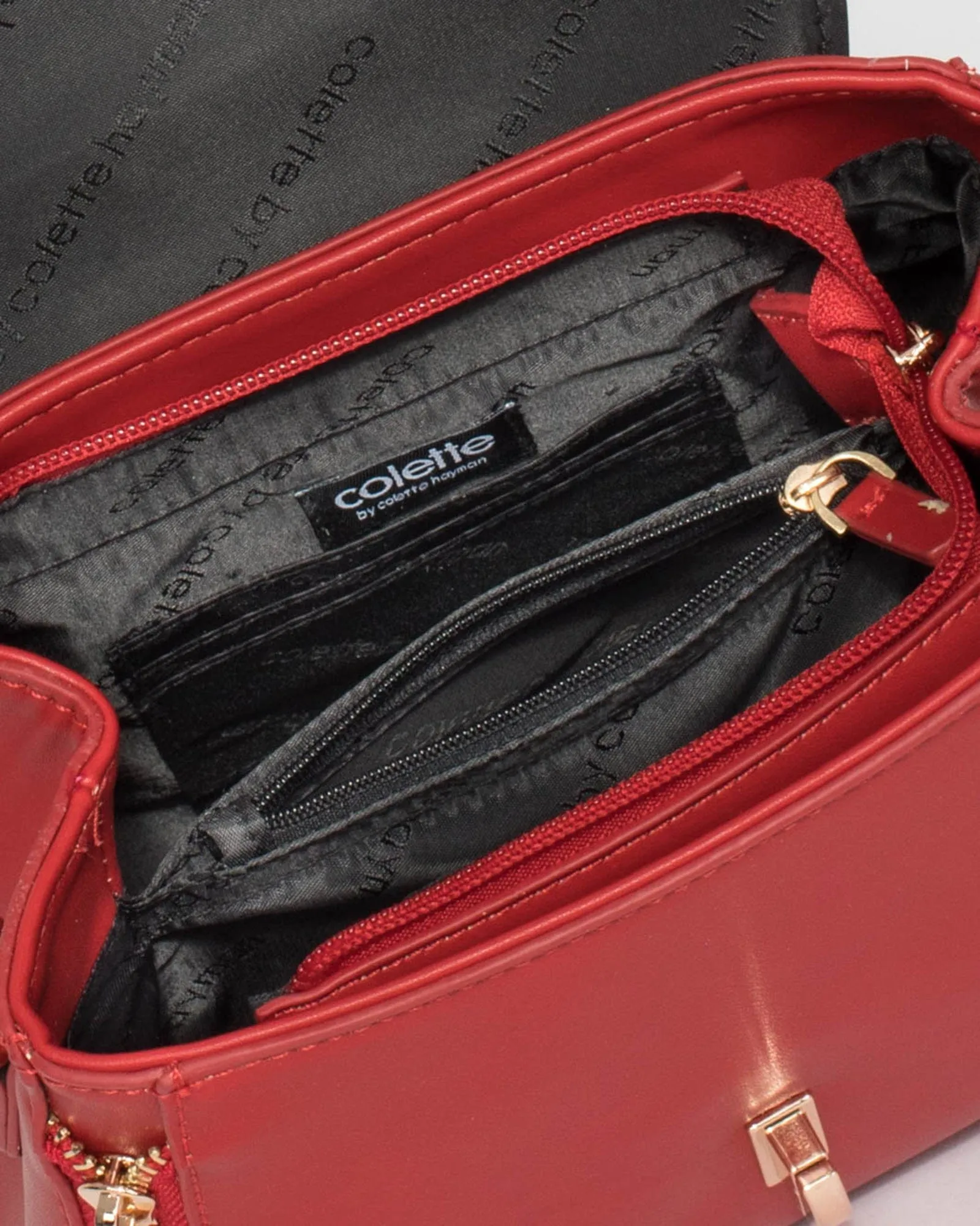 Red Alix Lock Top Handle Bag