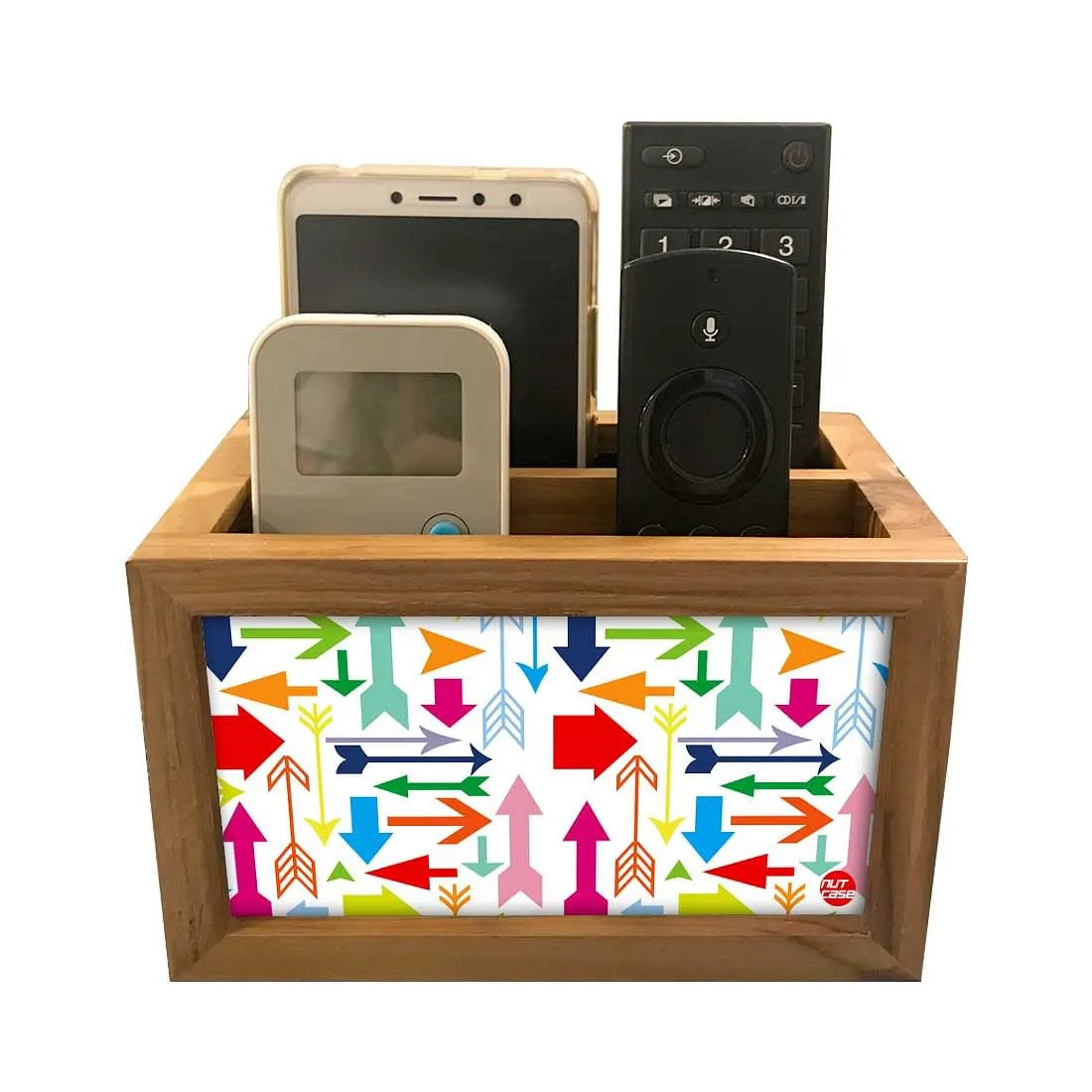 Remote Control Stand Holder Organizer For TV / AC Remotes -  Colorful Arrows