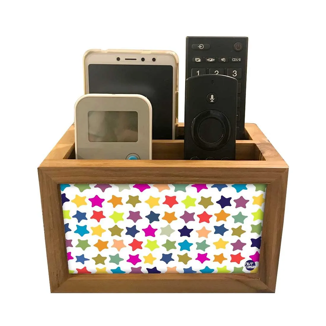 Remote Control Stand Holder Organizer For TV / AC Remotes -  Colorful Stars