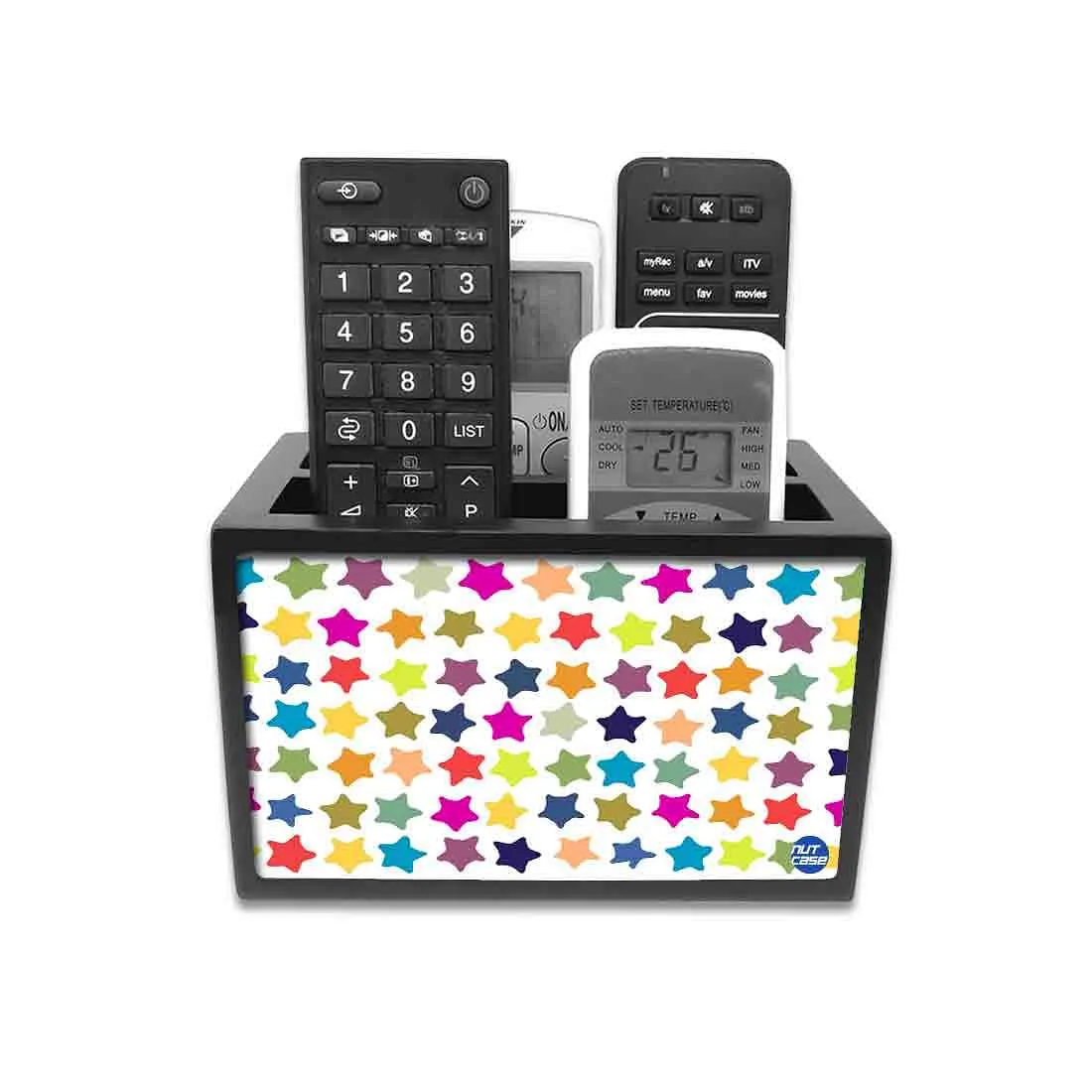 Remote Control Stand Holder Organizer For TV / AC Remotes -  Colorful Stars