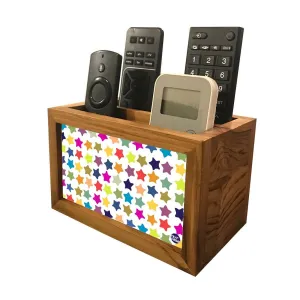 Remote Control Stand Holder Organizer For TV / AC Remotes -  Colorful Stars