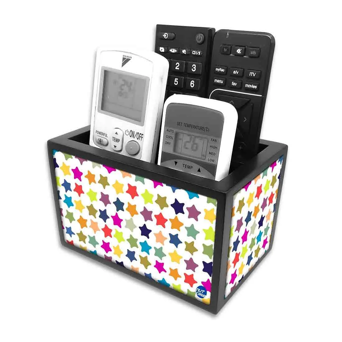 Remote Control Stand Holder Organizer For TV / AC Remotes -  Colorful Stars