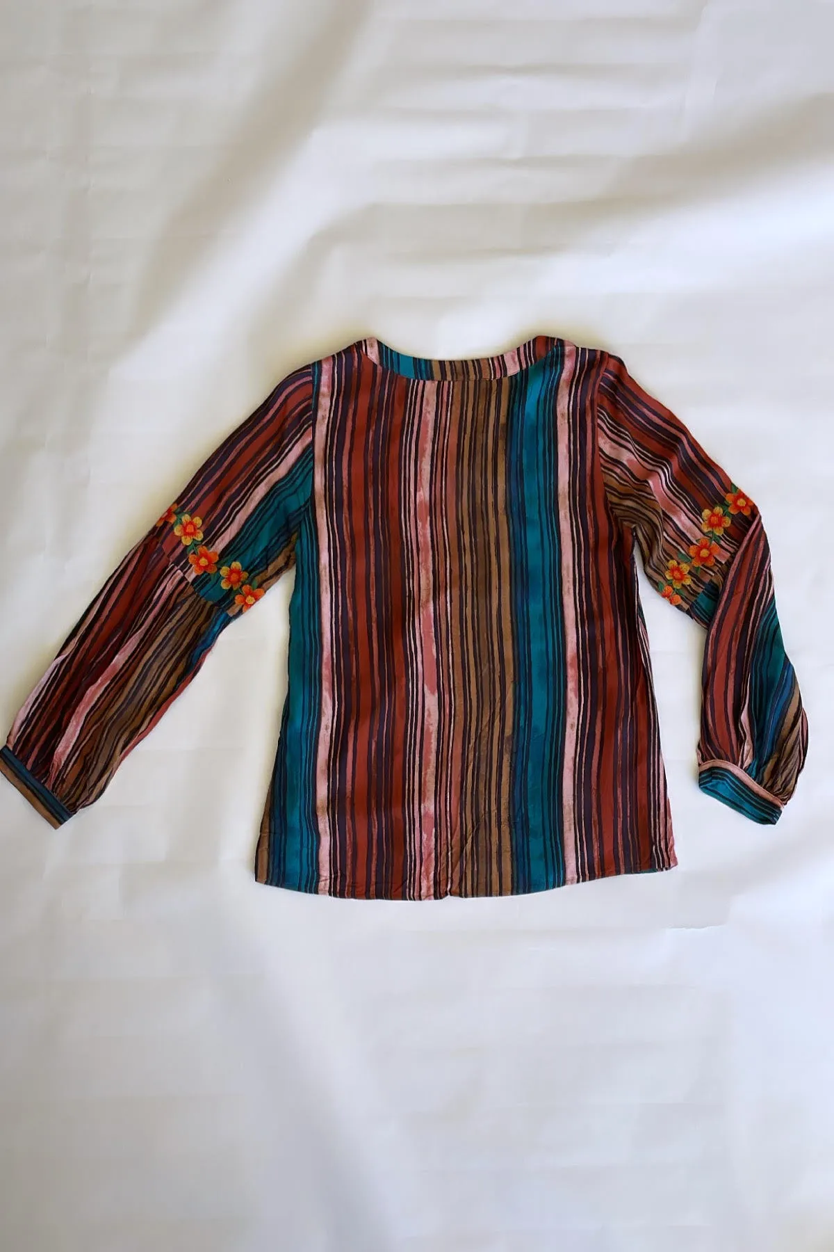 Rose Embroidered Stripe Top | Savanna Jane