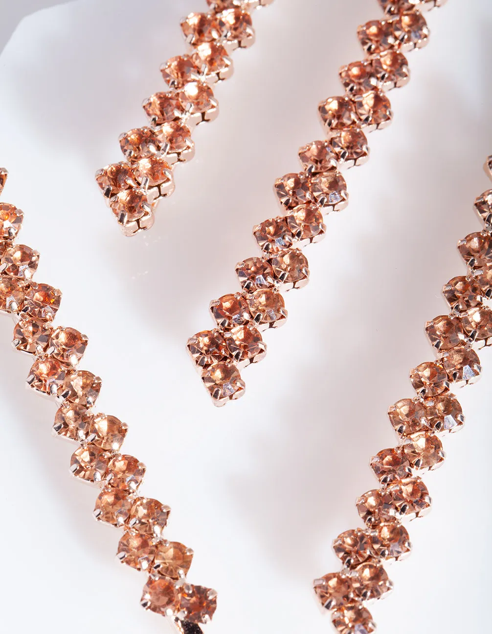 Rose Gold Zig Zag Diamante Hair Pin Pack