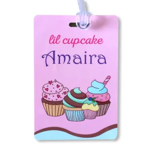School Bag Tags- Cupcake Theme <br> Set of 2