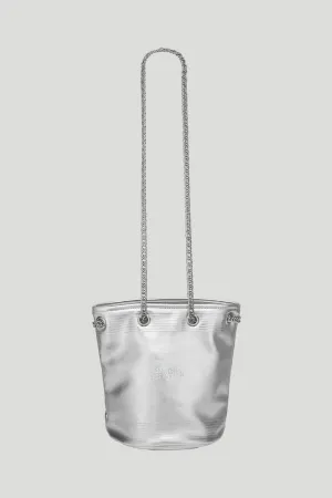 SILVER BUCKET BAG