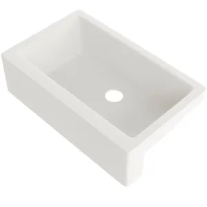 Single Bowl Farmhouse Granite Composite Sink in Striking White - NKGC-SBFARM-WHI