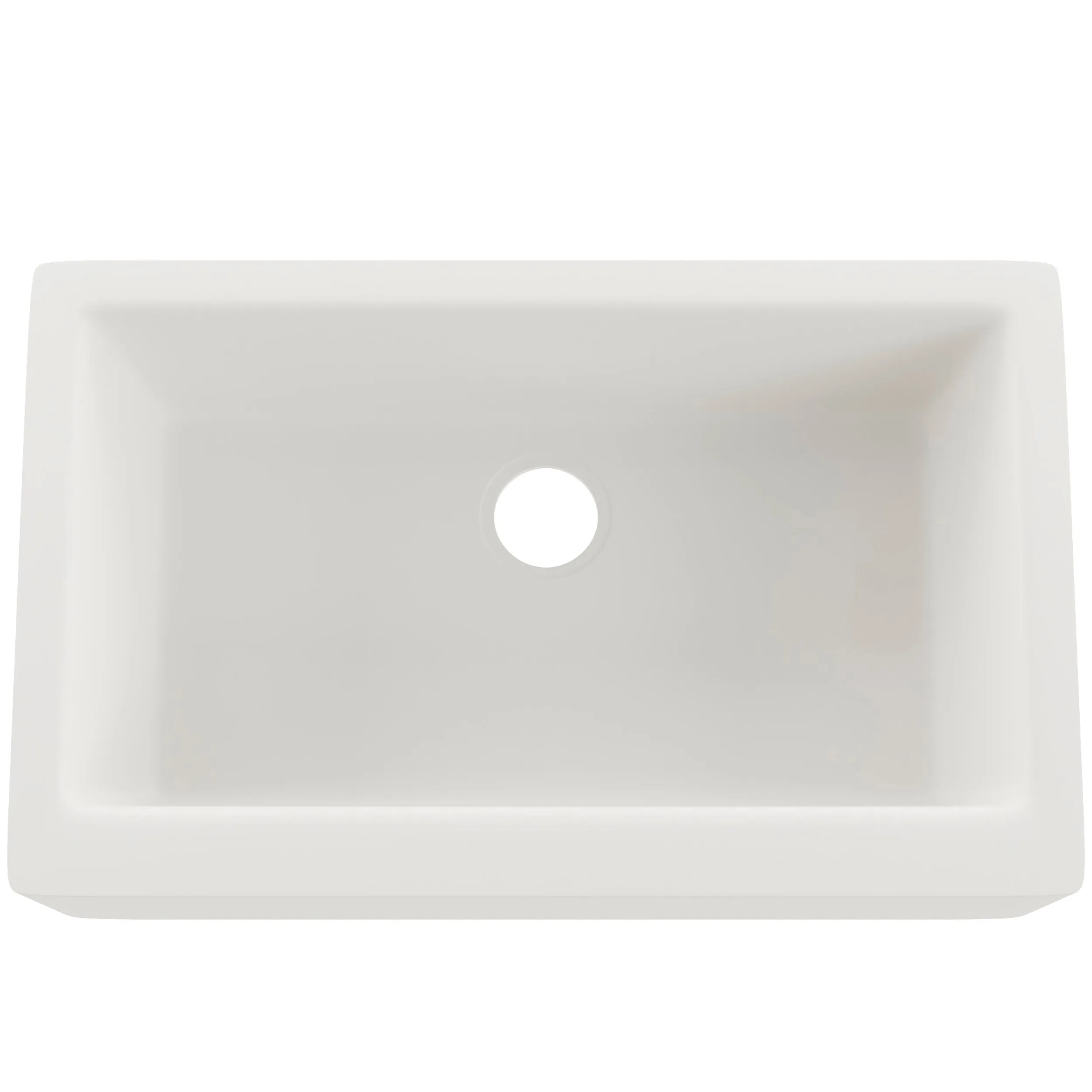 Single Bowl Farmhouse Granite Composite Sink in Striking White - NKGC-SBFARM-WHI
