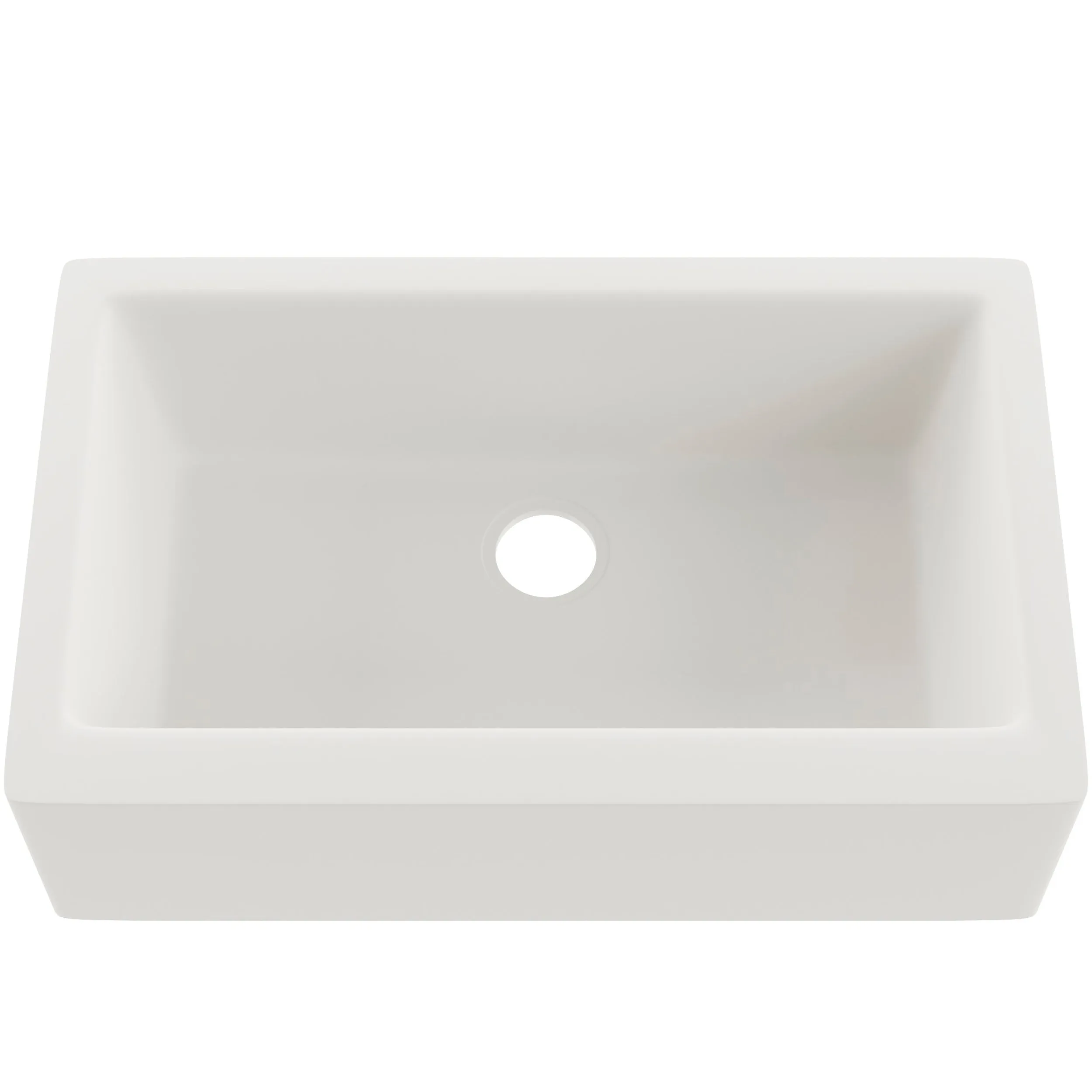 Single Bowl Farmhouse Granite Composite Sink in Striking White - NKGC-SBFARM-WHI