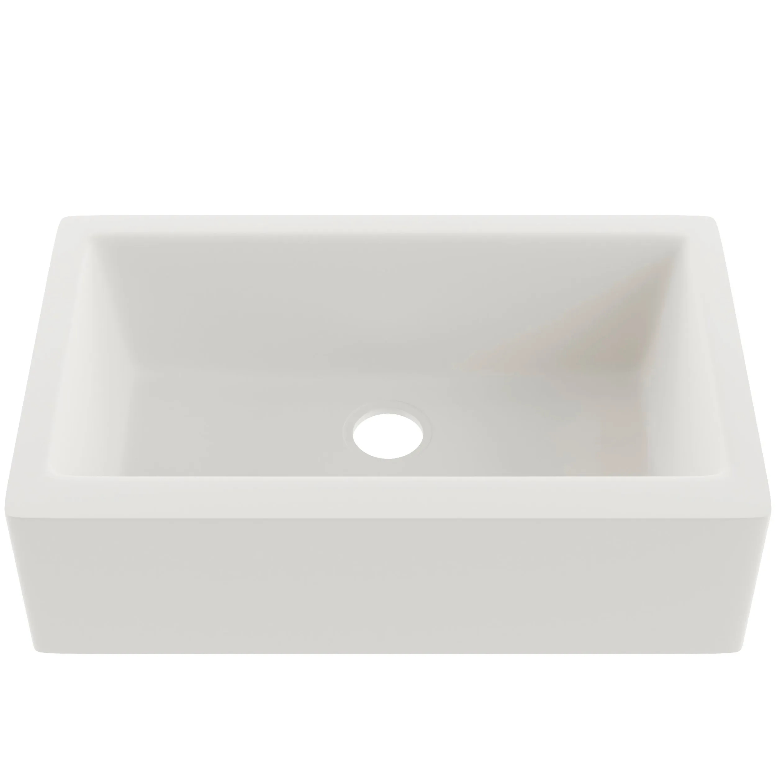 Single Bowl Farmhouse Granite Composite Sink in Striking White - NKGC-SBFARM-WHI