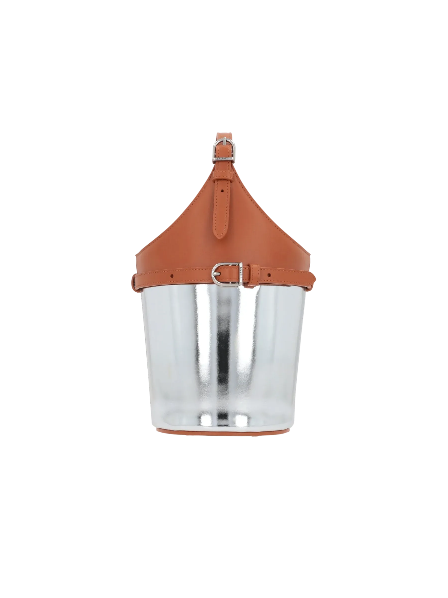Smooth Laminated Leather Bucket Bag