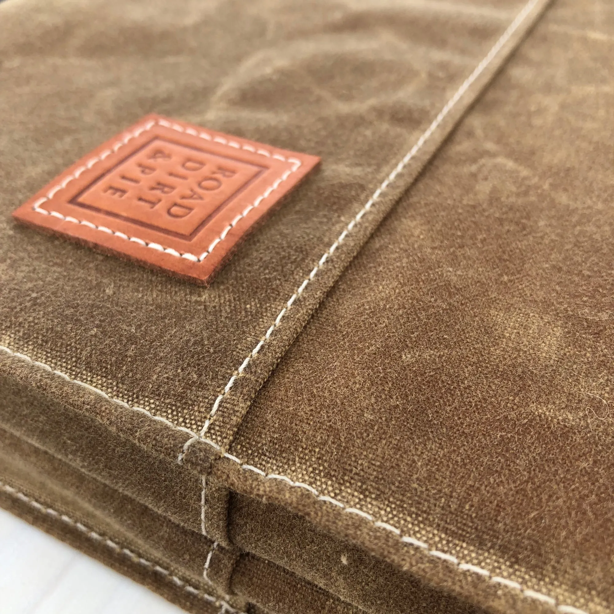 Soft Case Document Bag, Waxed Canvas, with Top Flap and Brass Snaps