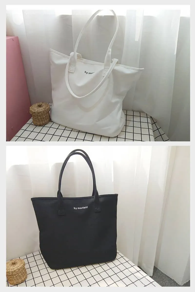 Solid color tote bag