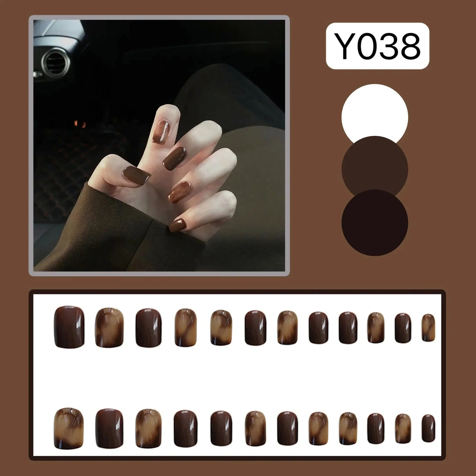 Sparkling Diamond False Nails Set: Glamorous 3D Designs