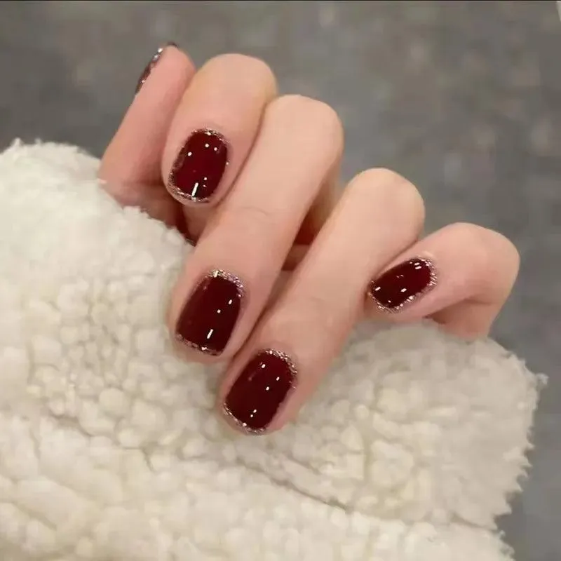 Sparkling Diamond False Nails Set: Glamorous 3D Designs