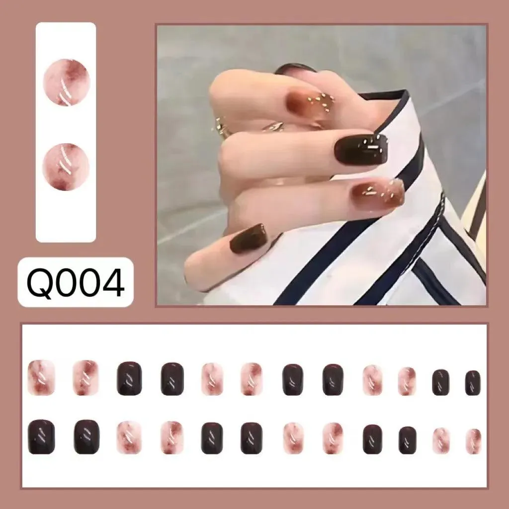 Sparkling Diamond False Nails Set: Glamorous 3D Designs