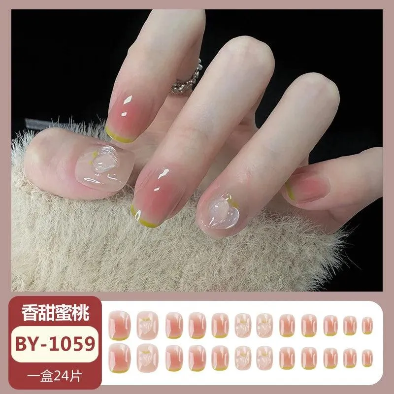 Sparkling Diamond False Nails Set: Glamorous 3D Designs