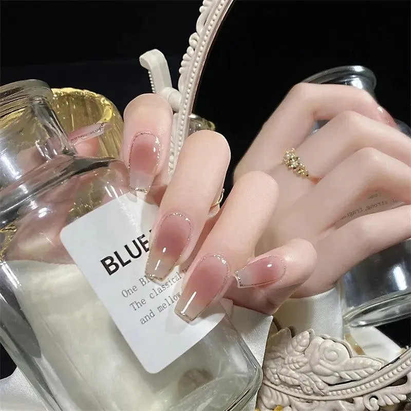 Sparkling Diamond False Nails Set: Glamorous 3D Designs