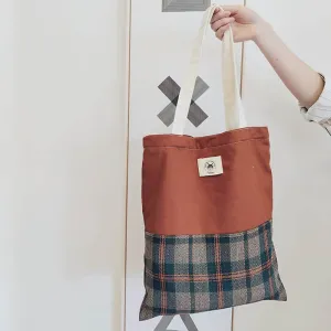 Stitching lattice canvas bag