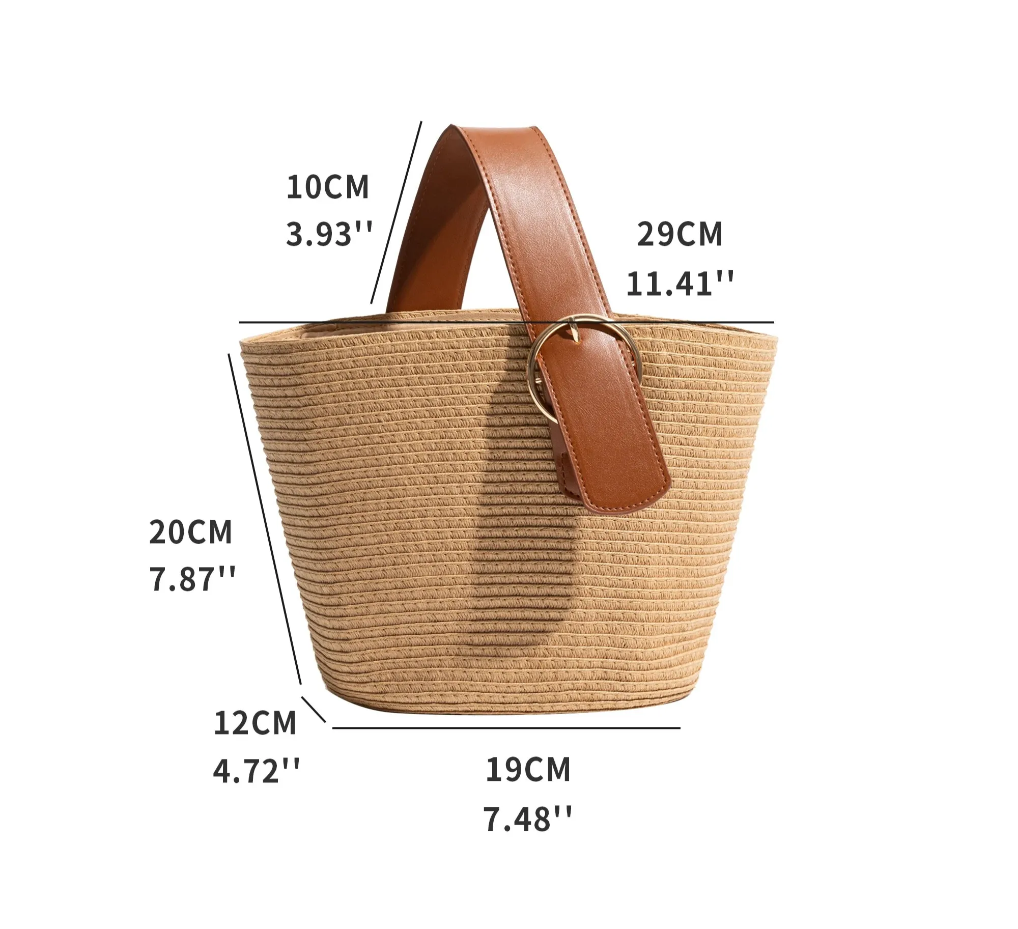 Straw Bucket handle Handbag