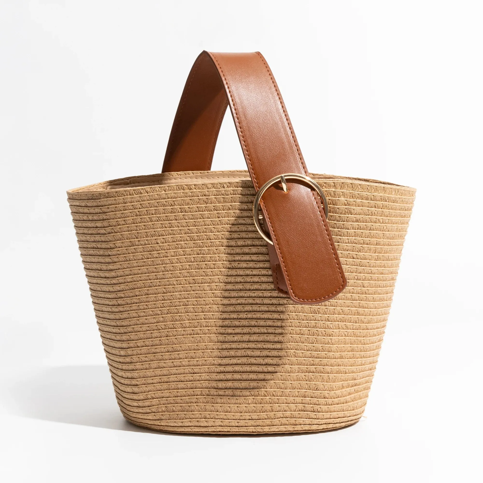 Straw Bucket handle Handbag