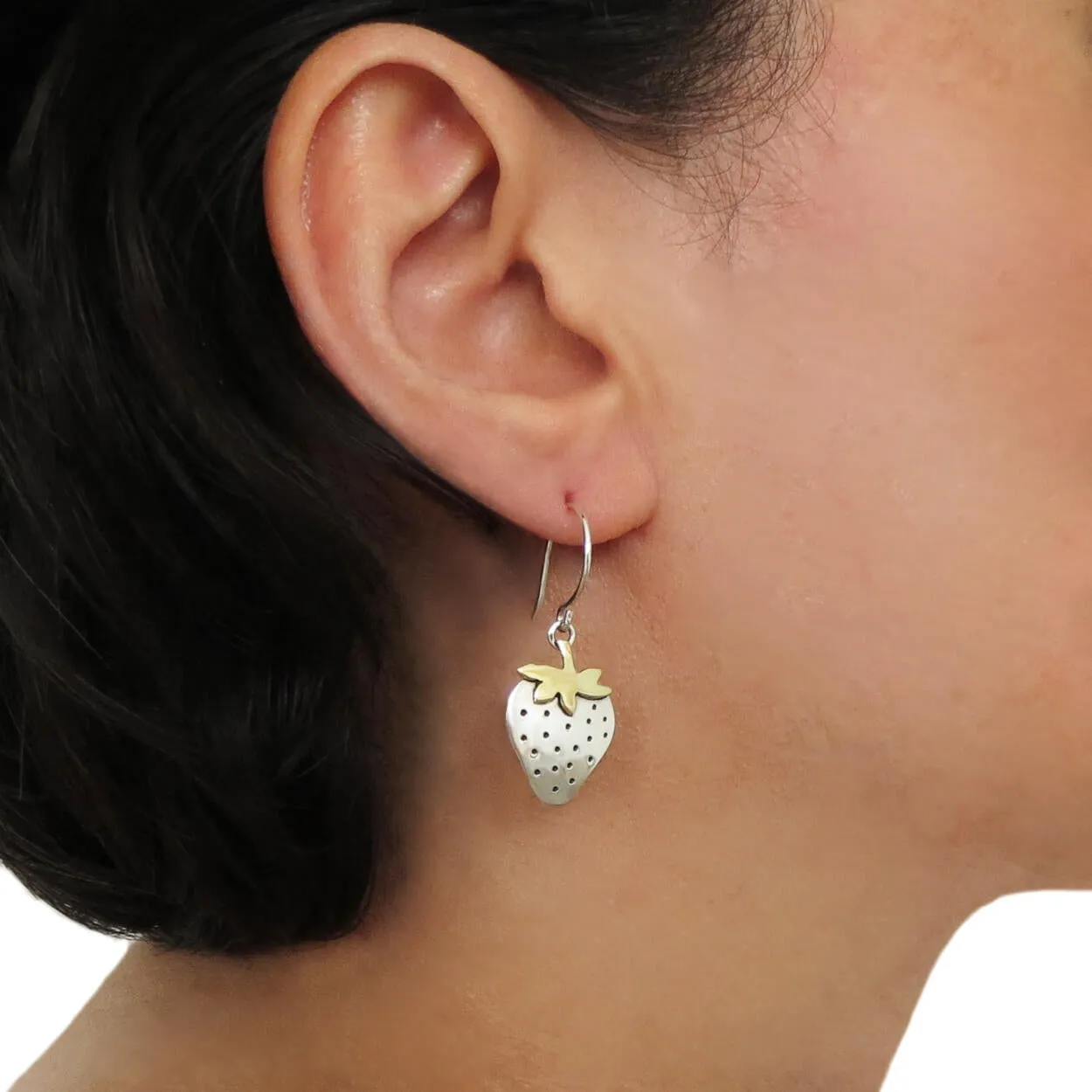 Strawberry Fruit 925 Sterling Silver Earrings