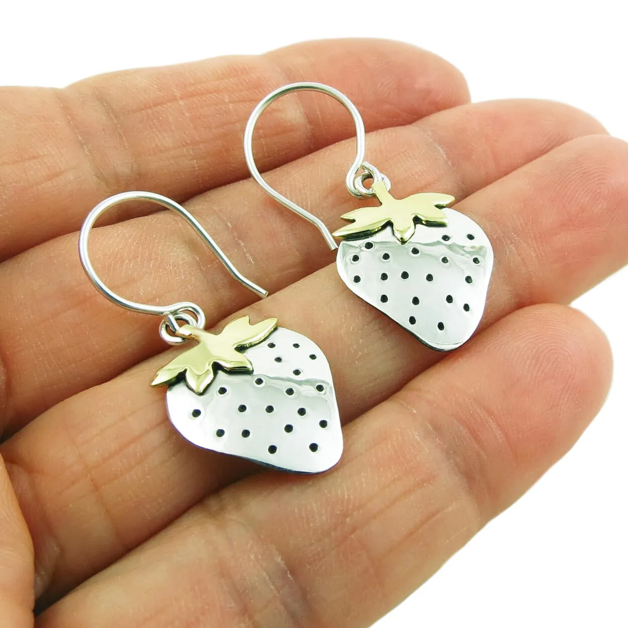Strawberry Fruit 925 Sterling Silver Earrings
