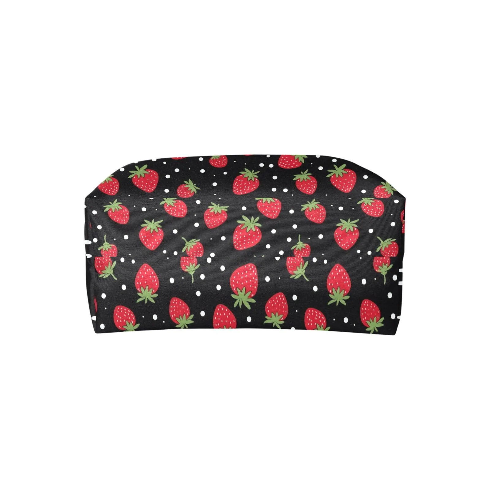 Strawberry Purse Handbag Women, Red Black Print Canvas and Leather Tote Cute Designer Accessory Bag Gift Ladies Purse