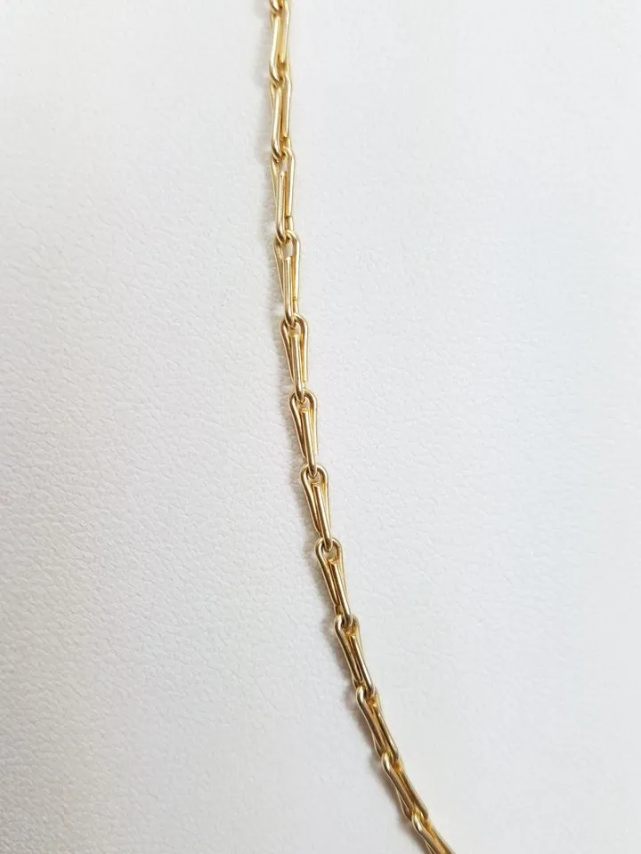 Striking 18" Solid 14k Yellow Gold Fancy Link Chain Necklace
