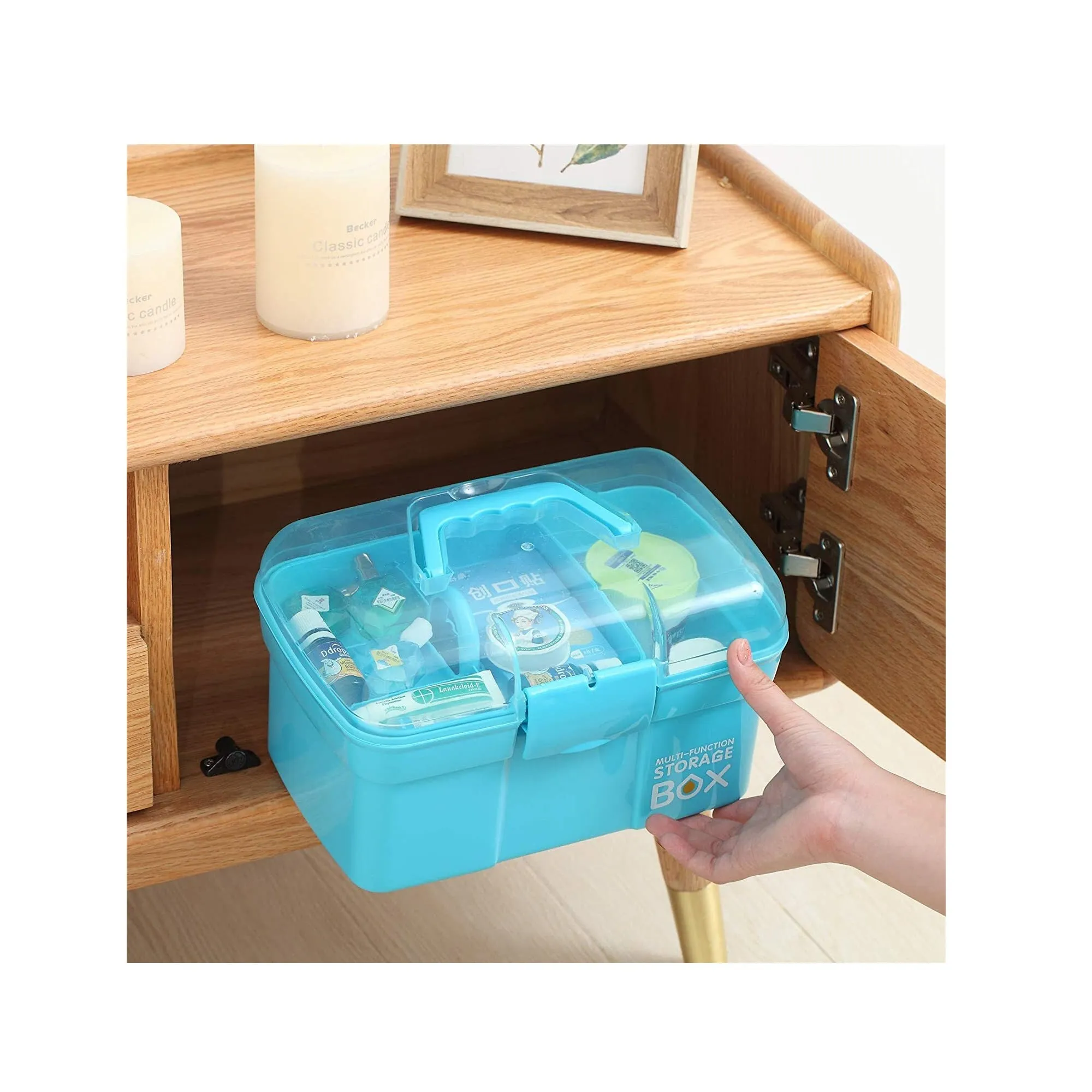 Sunxenze 11'' Clear Plastic Storage Box/Tool Box/Sewing Box Organizer | Multipurpose Organizer