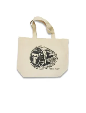 Texas Tech Class Ring and Double T Large Canvas Tote